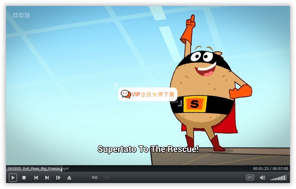BBC英语启蒙动画Supertato超级土豆，全1-3季共78集+儿歌12集，1080P高清视频带英文字幕，带配套音频MP3，百度网盘下载！